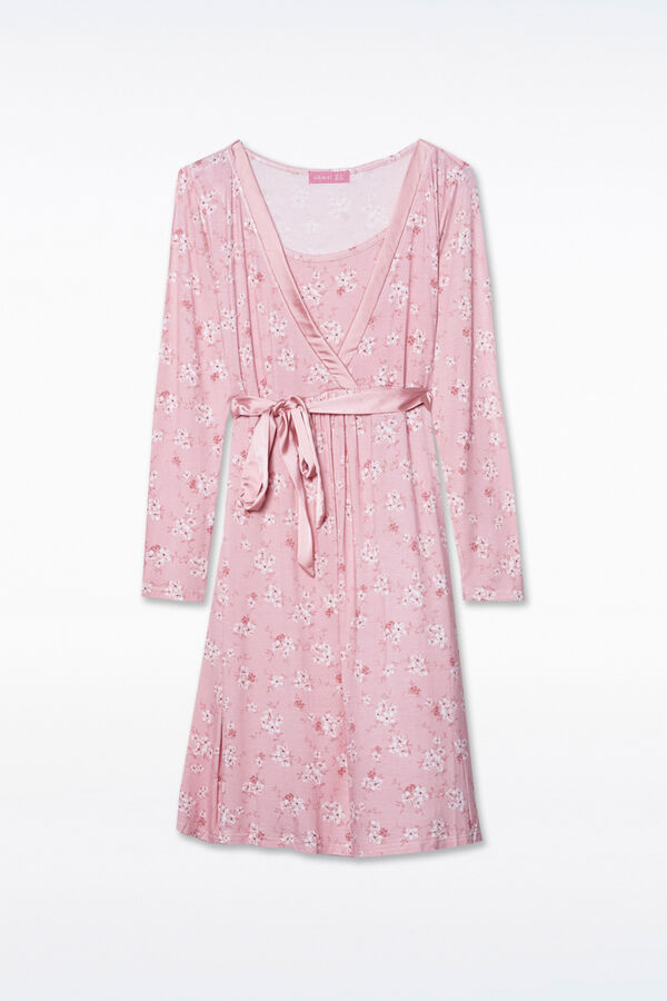 Ohma! Camis&oacute;n lactancia manga larga flor japonesa rosa