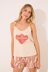 Women'secret Pijama curto estampado Rei Le&atilde;o cru