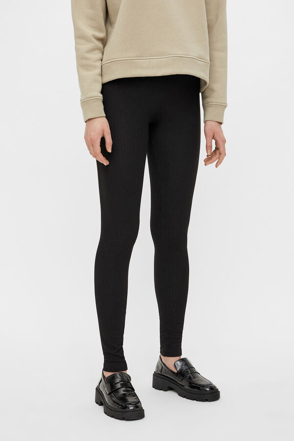 Pieces Leggings canal&eacute; negro