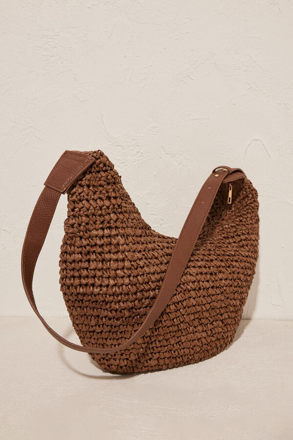 Women'secret Saco ombro r&aacute;fia marr&oacute;n castanho