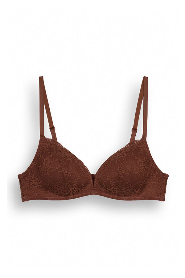 Women'secret CHARMING Soutien triangular renda castanho  cru