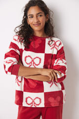 Women'secret Pijama largo polar Mickey Mouse burdeos