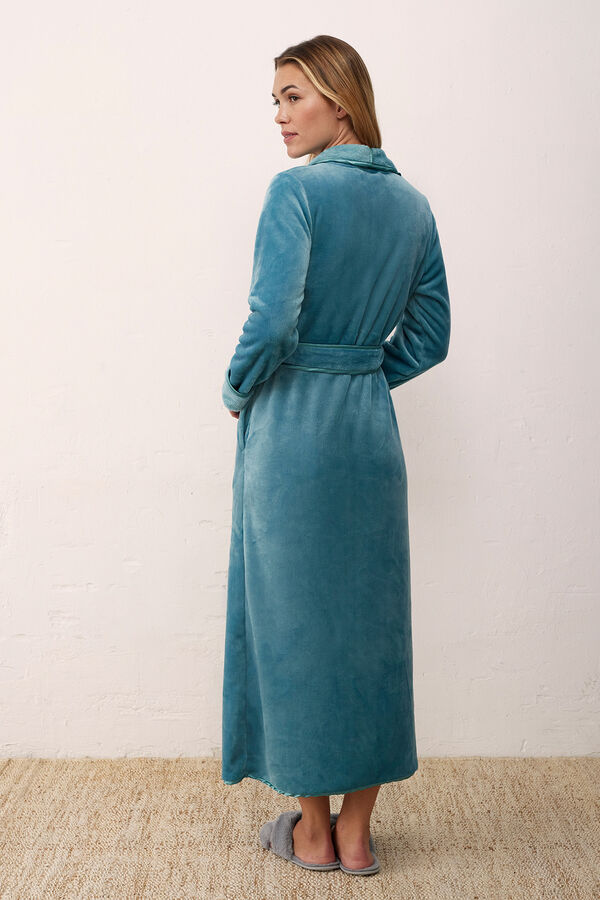 Promise Bata larga sedalina con cintur&oacute;n turquesa