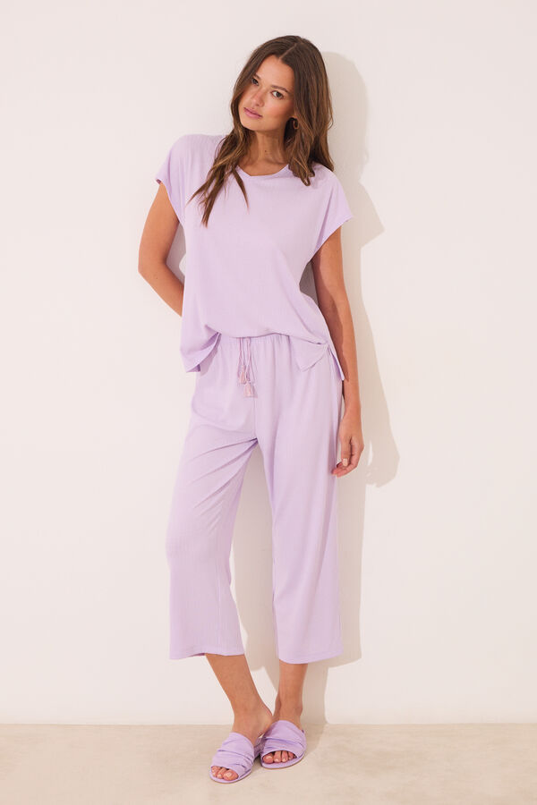 Women'secret Pijama Capri canal&eacute; viscosa morado/lila