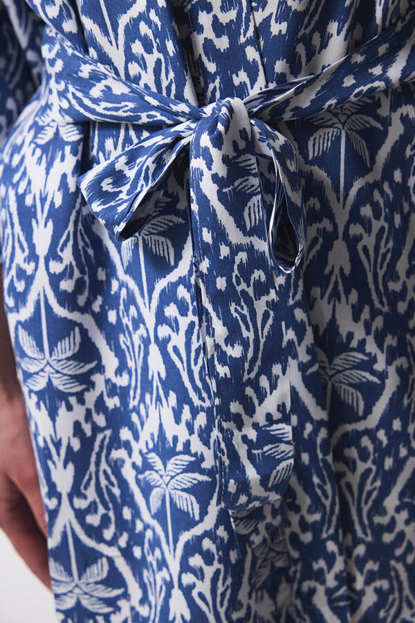 Penti Kimono de praia com estampa tropical estampado