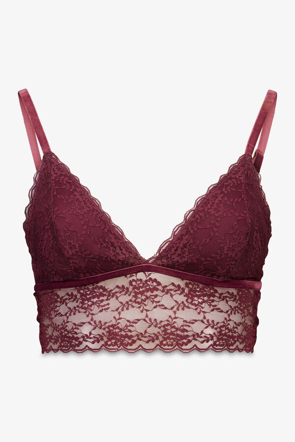 Women'secret LOVELY suti&atilde; triangular de renda bralette vermelho