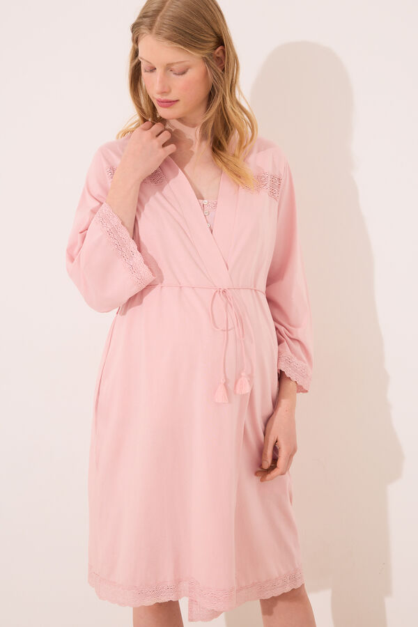 Women'secret Robe de maternity rosa de algod&atilde;o rosa