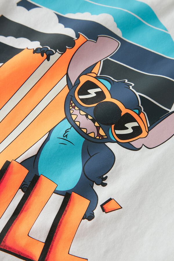 Name it T-shirt manga curta Stitch branco
