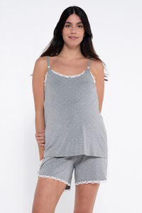 Ohma! Conjunto de pijama premamá estampado topos