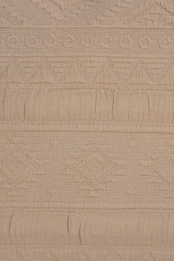 Textura Capa de almofada em algodão jacquard com padrões geométricos castanho