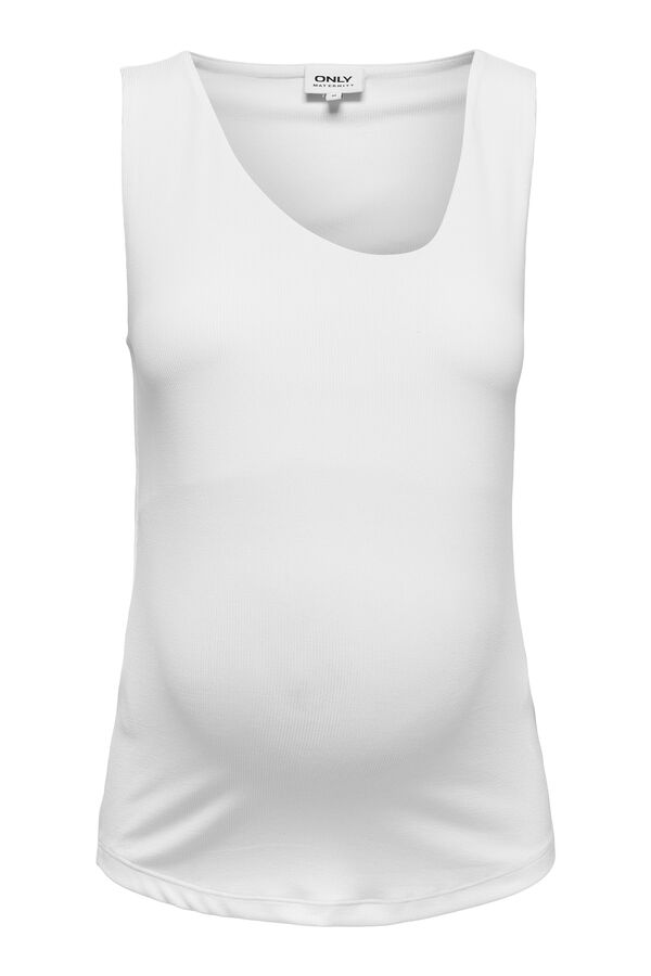 Only Maternity Top de tirantes cuello asimétrico maternity blanco