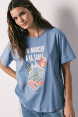 Women'secret T-shirt de manga curta 100% algod&atilde;o azul azul