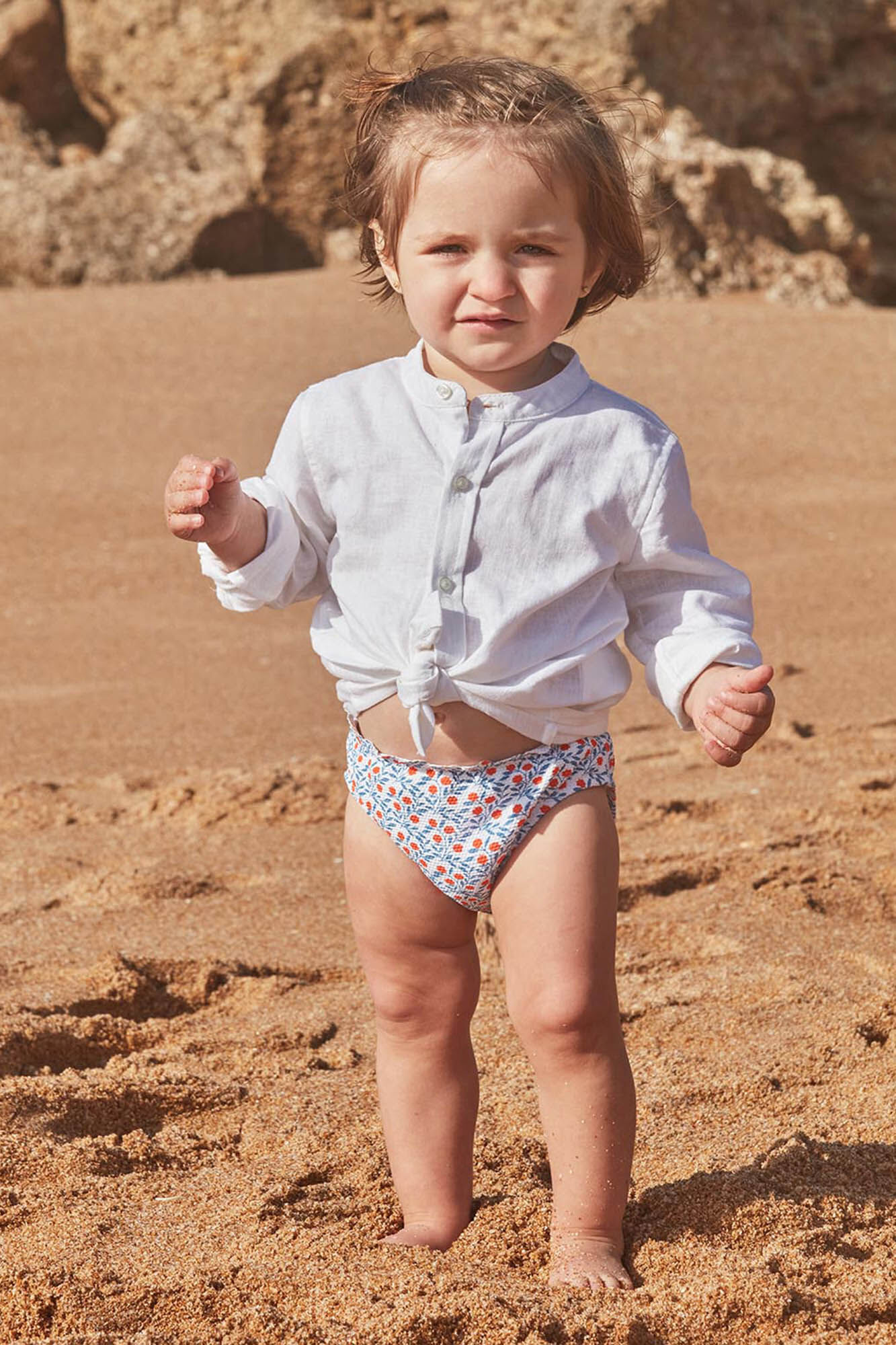 Gocco Braguita estampado ramas flor blanco