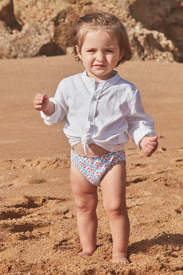 Gocco Braguita estampado ramas flor blanco blanco