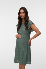Mamalicious Vestido curto vazado maternity verde