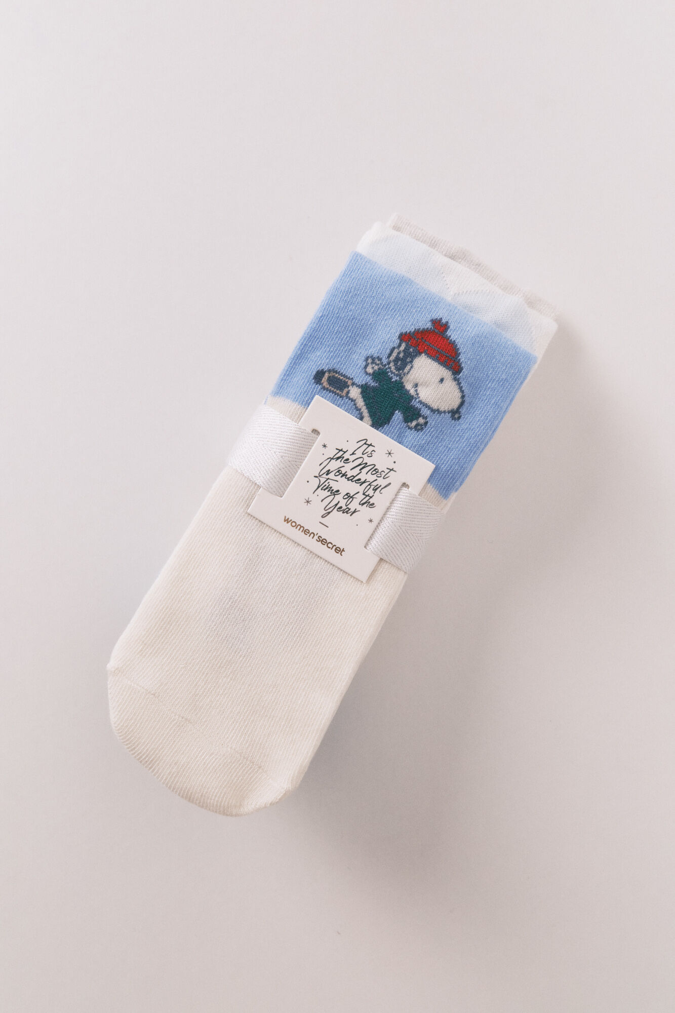 Women'secret Pacote de 3 meias longas de algod&atilde;o com Snoopy em azul 