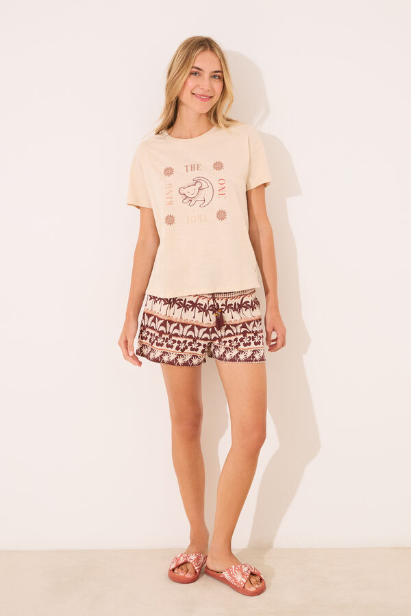 Women'secret Pijama corto 100% algod&oacute;n print El Rey Le&oacute;n nude