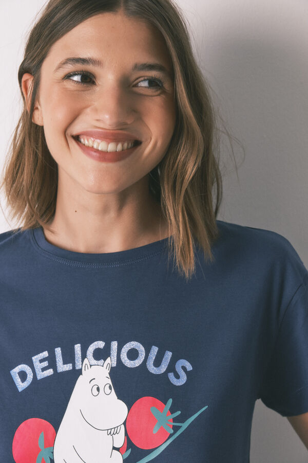 Women'secret Pijama Capri Moomin 100% algodão azul  azul