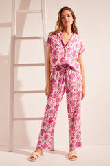 Womensecret Pijama camisero largo estampado morado estampado