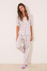 Women'secret Pijama largo estampado viscosa blanco