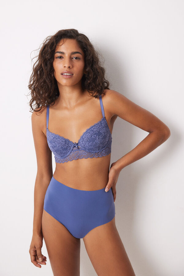 Women'secret BEAUTIFUL Sujetador cl&aacute;sico relleno encaje azul azul