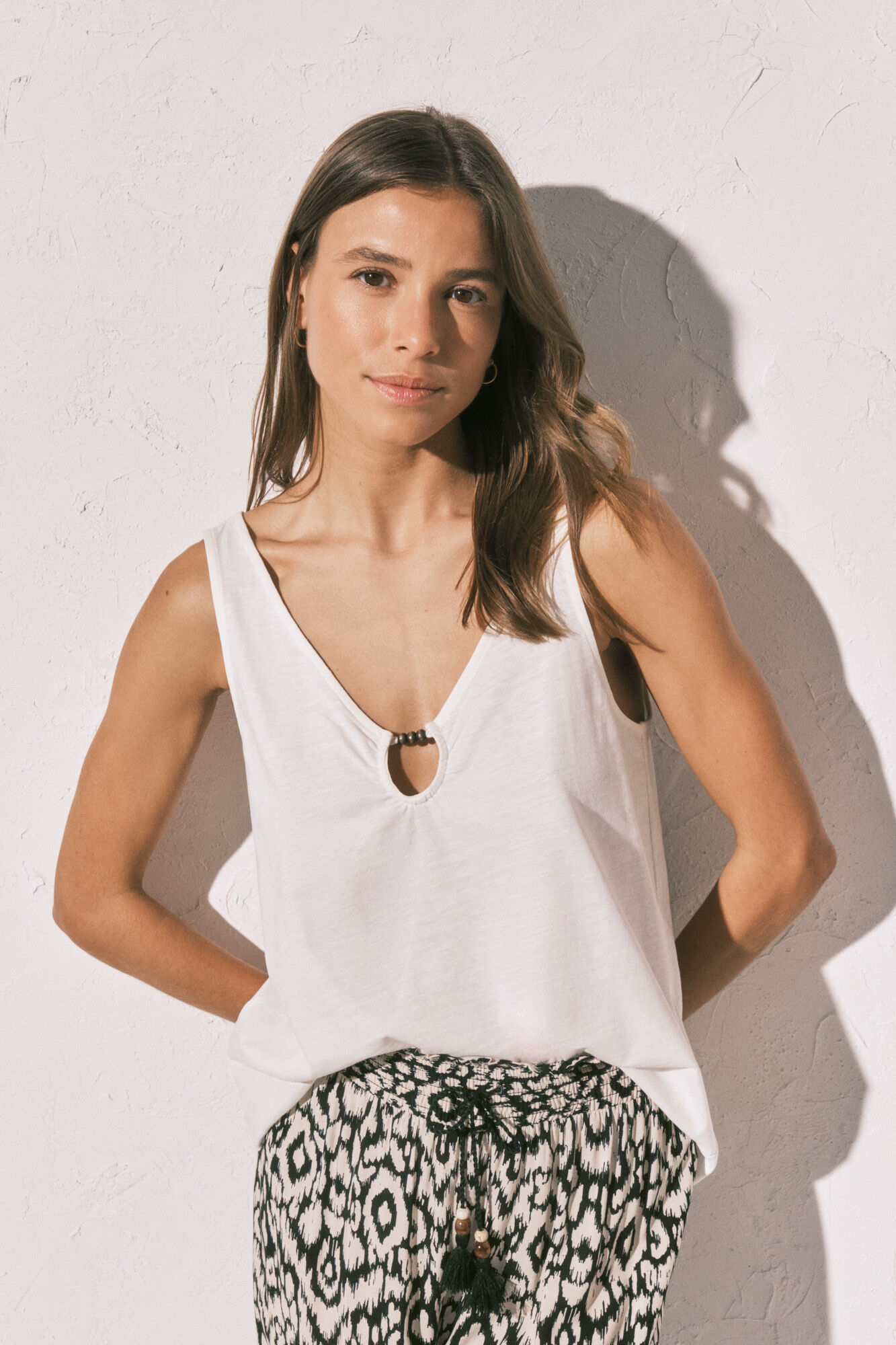 Women'secret T-shirt de al&ccedil;as largas branca