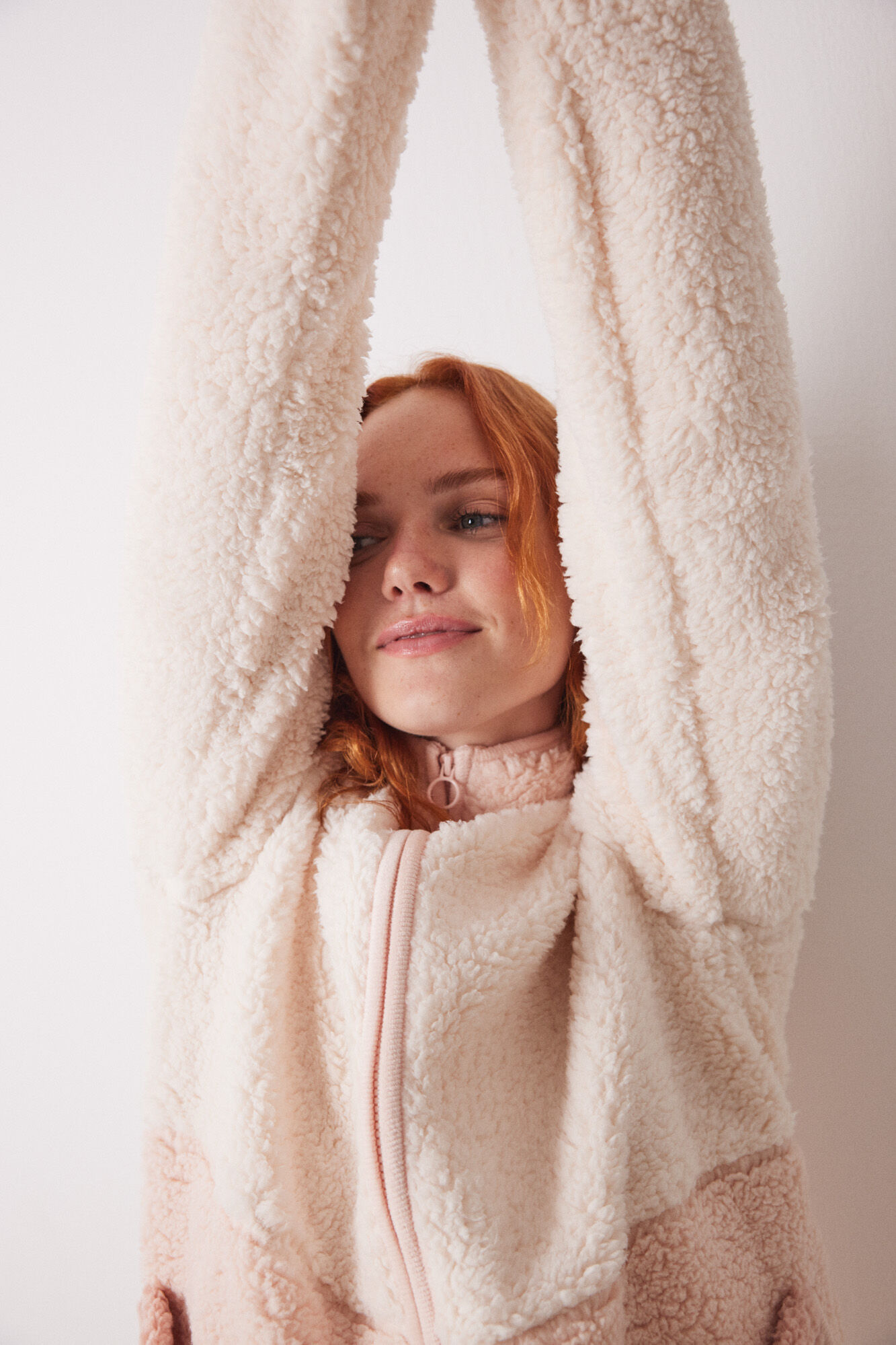 Women'secret Robe midi em shearling rosa