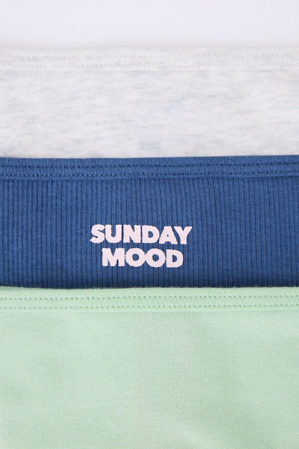 HI&BYE Pack 3 bragas brasile&ntilde;as verde, azul, gris blanco