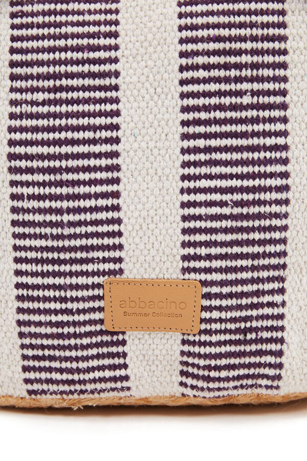 Abbacino Cesta pequena de ráfia riscas rosa