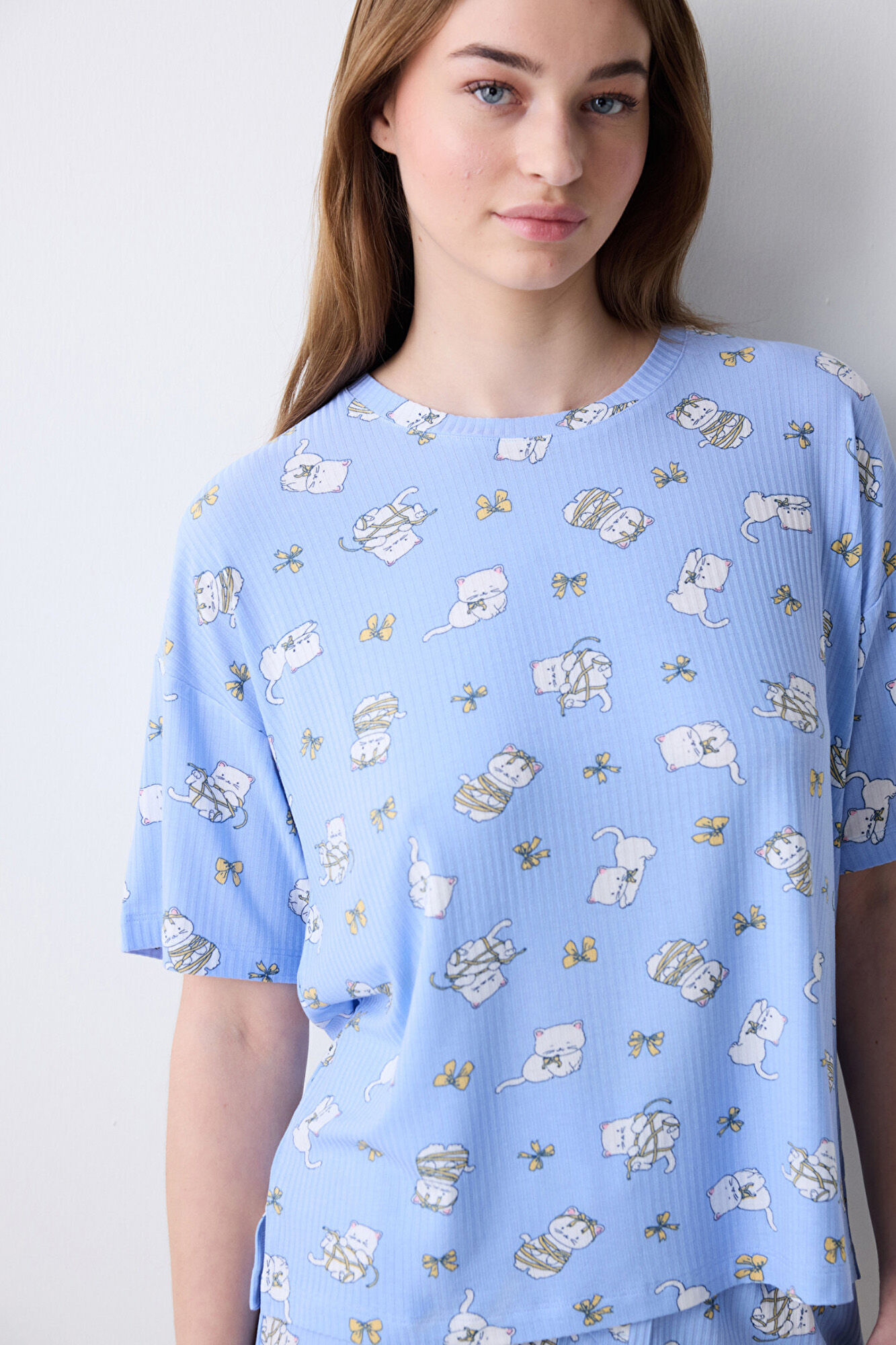 Penti Camiseta manga corta de pijama azul estampada