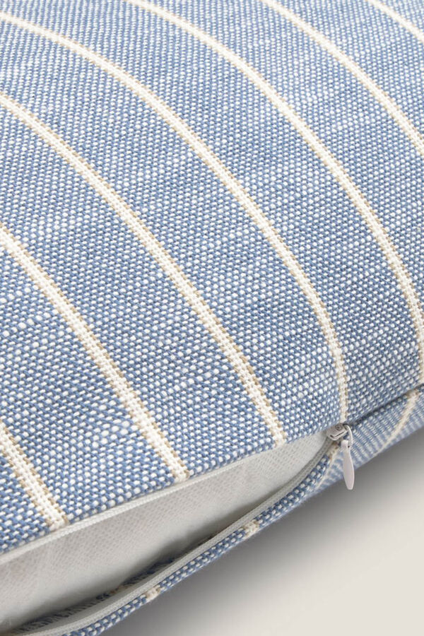 Textura Capa de almofada listrada com fio riscas azul