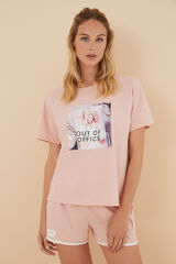 Women'secret Pijama corto 100% algod&oacute;n Barbie rosa rosa