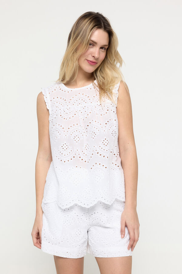 Pieces Blusa con detalle blanco