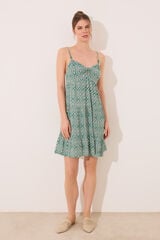 Women'secret Vestido curto estampado geom&eacute;trico verde