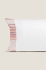 Textura Funda almohada rayas algod&oacute;n percal 45x145cm. coral