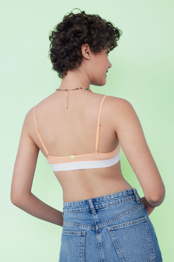 HI&BYE Soutien top algod&atilde;o laranja vermelho