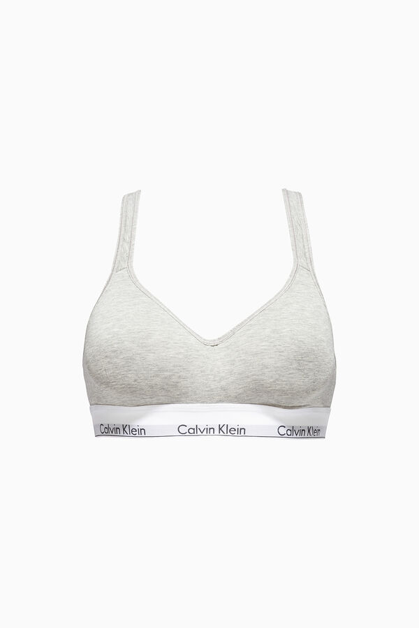 Calvin Klein Top preformado de algod&oacute;n con cinturilla de Calvin Klein gris