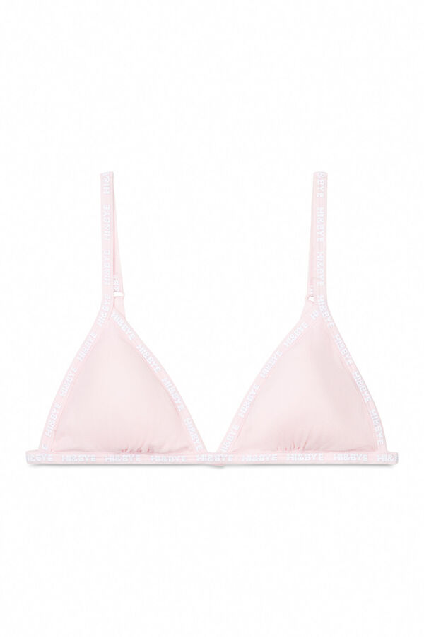 HI&BYE Suti&atilde; triangular de algod&atilde;o rosa com copas remov&iacute;veis rosa