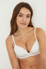 Women'secret UNIQUE Sujetador triangular push up microfibra blanco