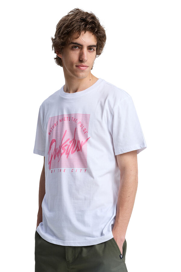 Quiksilver T-shirt manga curta com logo branco