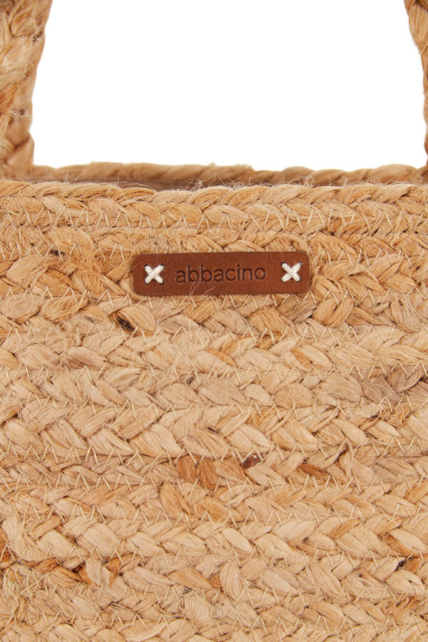 Abbacino Cesta pequena de ráfia estampado estampado