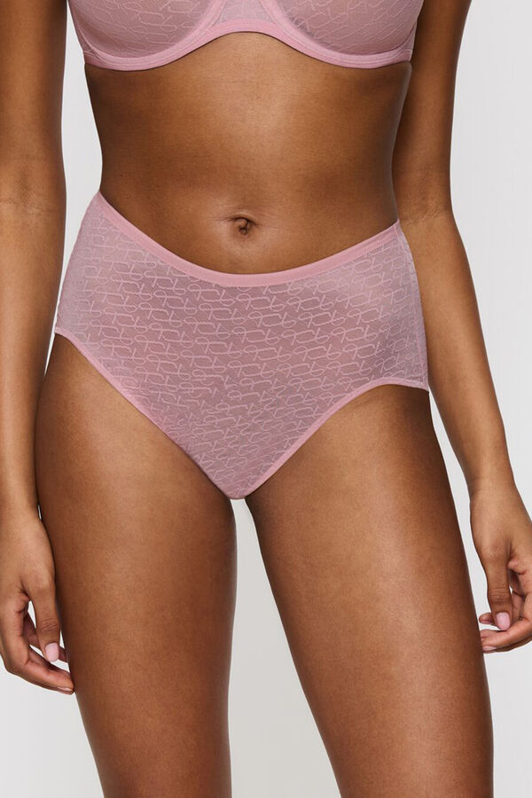 Triumph Braga cl&aacute;sica alta con encaje rosa