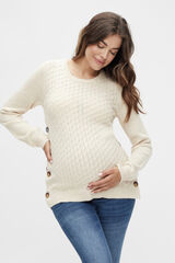 Mamalicious Top de punto fino, doble funci&oacute;n  blanco