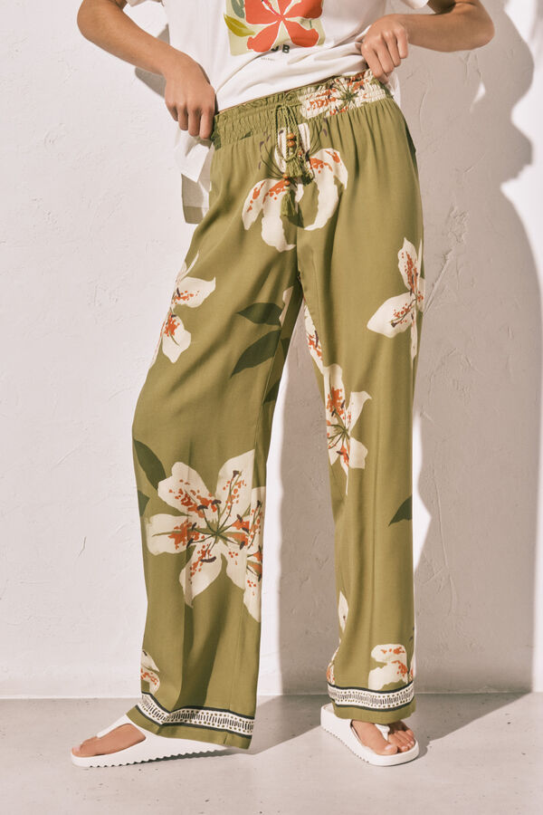 Women'secret Pantal&oacute;n largo estampado flores estampado
