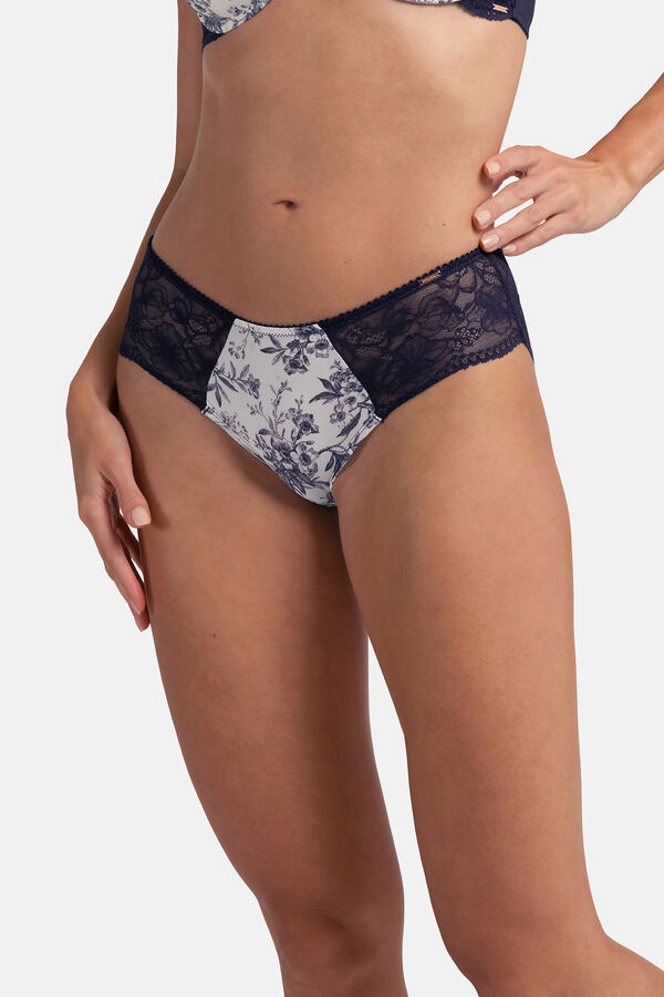 Dorina Calcinha hipster cl&aacute;ssica azul