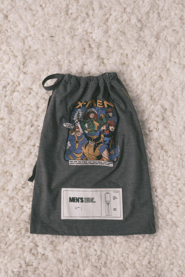 Women'secret Pijama comprido masculino algod&atilde;o X Men cinzento