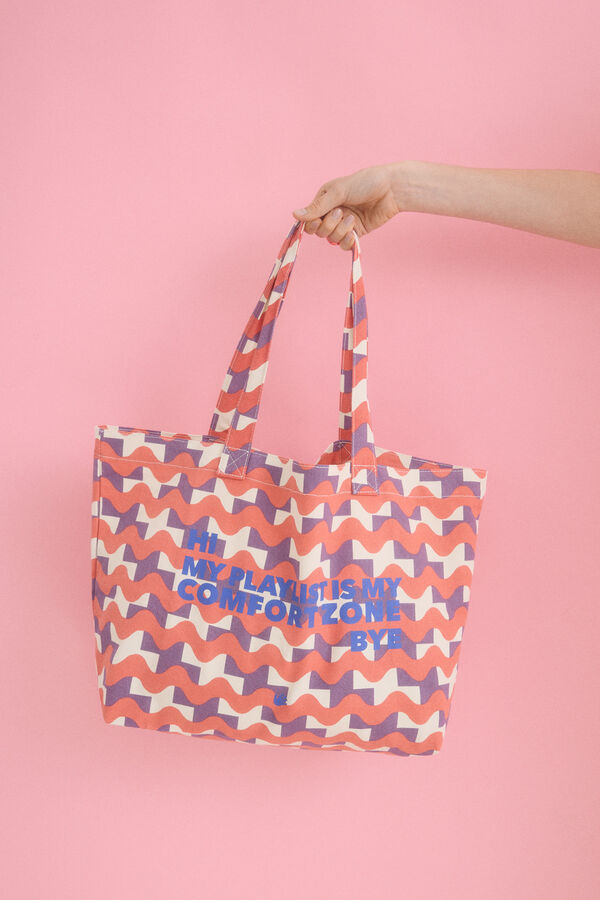 HI&BYE Sacola estampado vermelha estampado