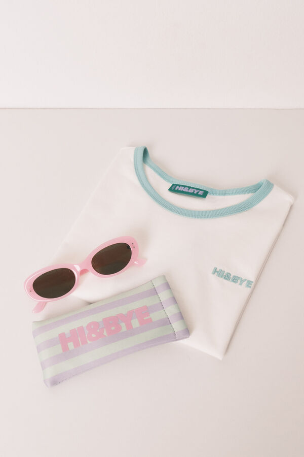 HI&BYE Gafas sol rosa funda rosa