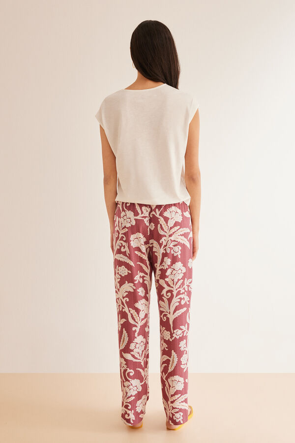 Women'secret Cal&ccedil;as viscose estampado paisley castanho