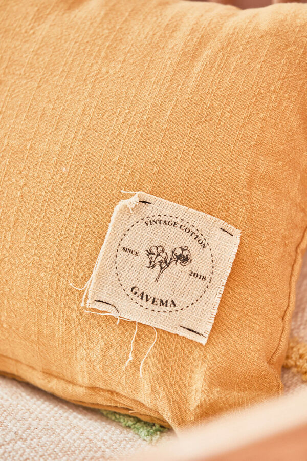 Calma House Capa de coxim mostarda Gavema estampado